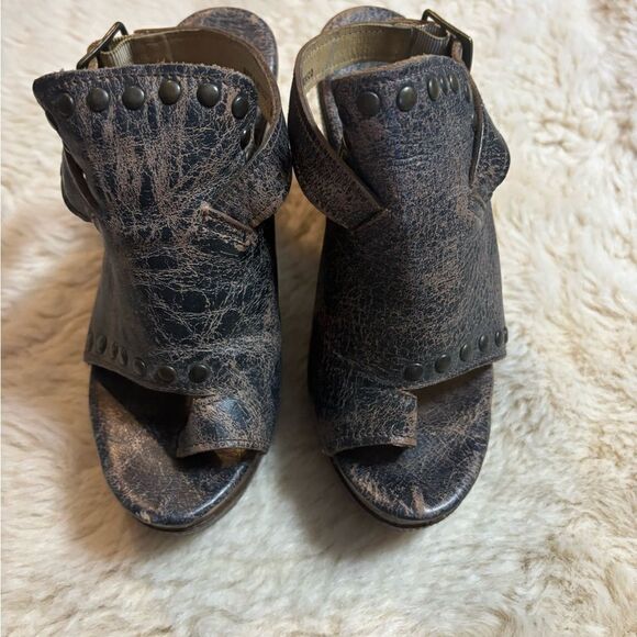 Bed Stu Joann Wood Wedge Distressed in Black size 7.5 - Picture 9 of 12